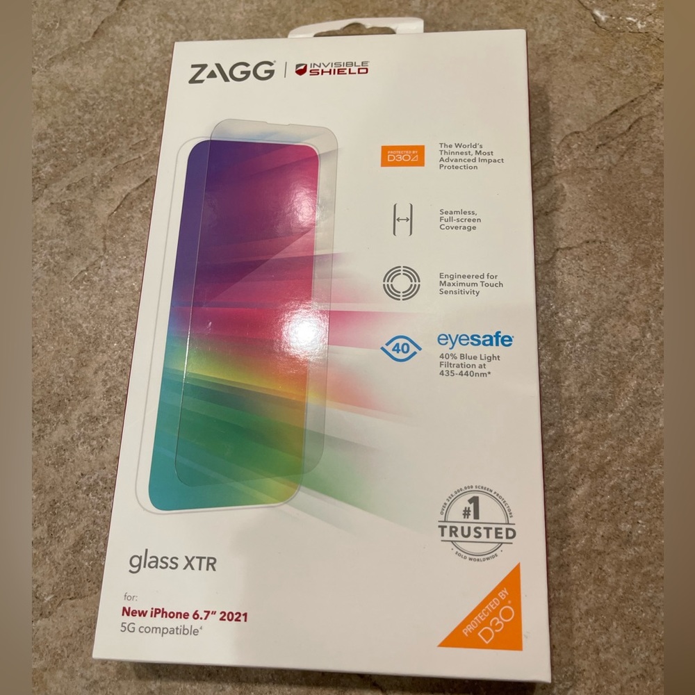 Zagg invisible shield glass XTR IPhone 12 13 Pro Max 6.7” screen protector